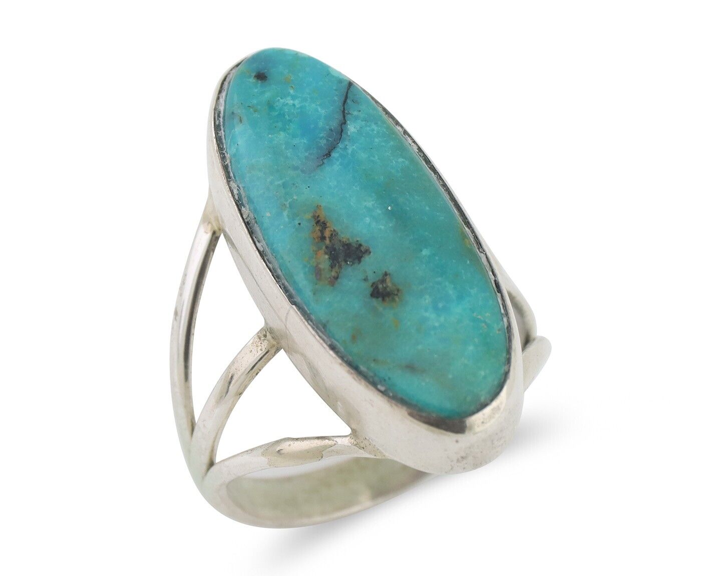 Mens Navajo Ring 925 Silver Natural Turquoise Native American Artist C.80's