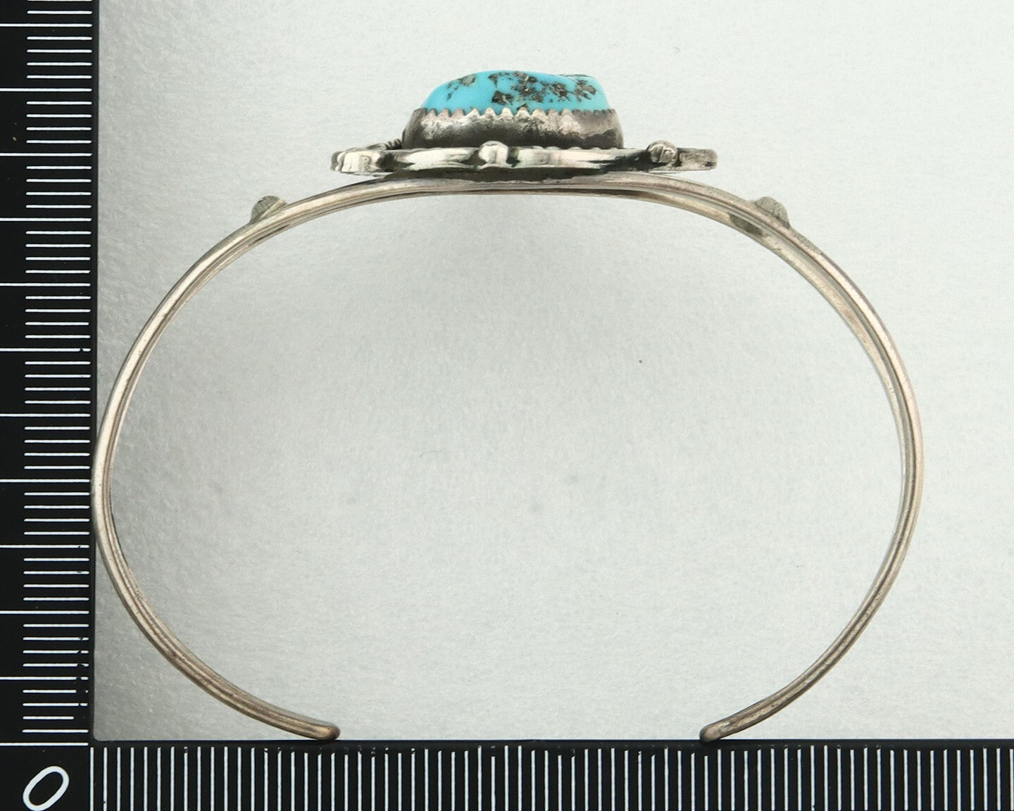 Vintage Navajo Bracelet 925 Silver Blue Turquoise Signed Herman Lee