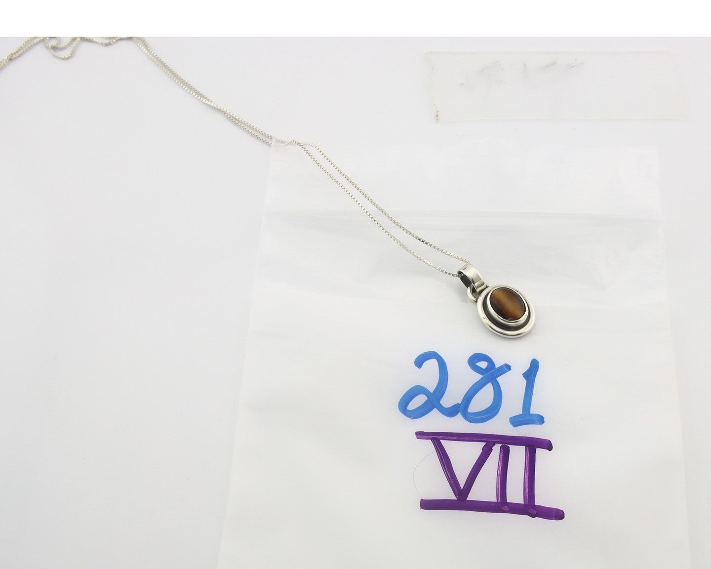 Navajo Sterling Silver Necklace Authentic Tiger Eye Sapphire Vintage Handmade