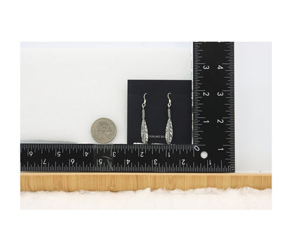 Navajo Eagle Feather Earrings Sterling Silver Dangle Vintage