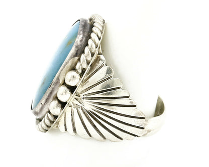 Navajo Ring .925 SOLID Silver Kingman Turquoise Signed Artist Doug Zachary C.80s