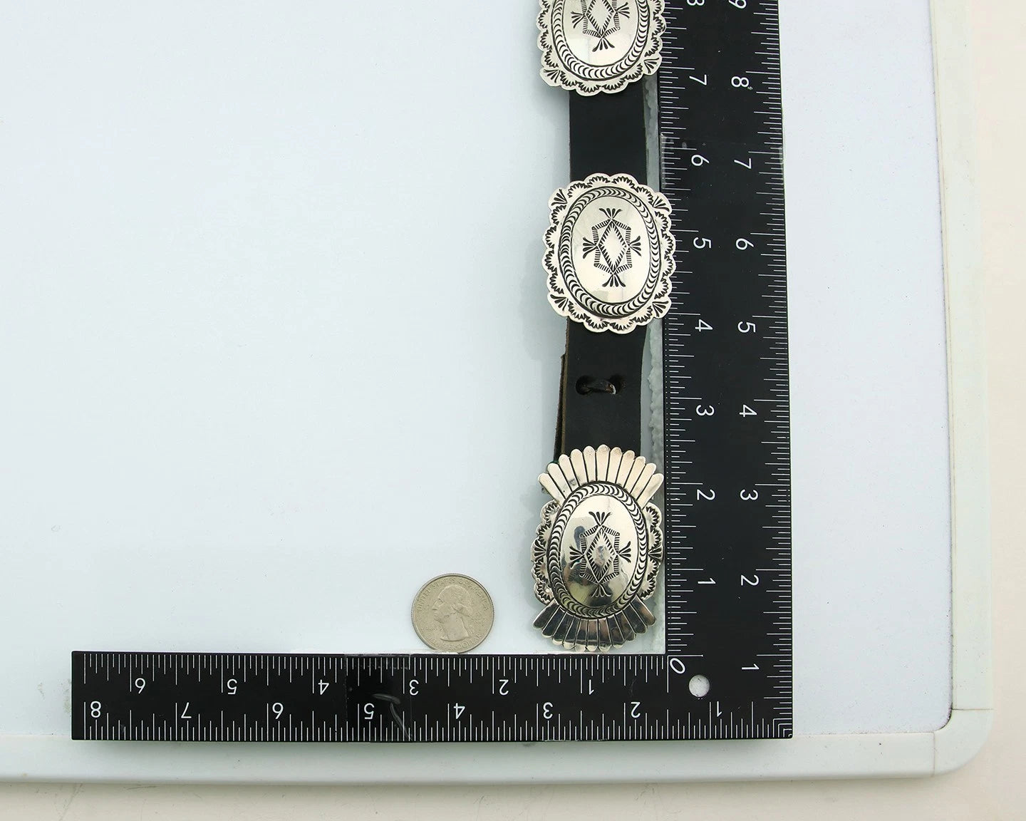 Navajo Concho Belt Sterling Silver Handmade Artist Signed DJ Vintage