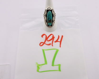 Navajo Ring 925 Silver Natural Kingman Turquoise Native American Artist C.80's
