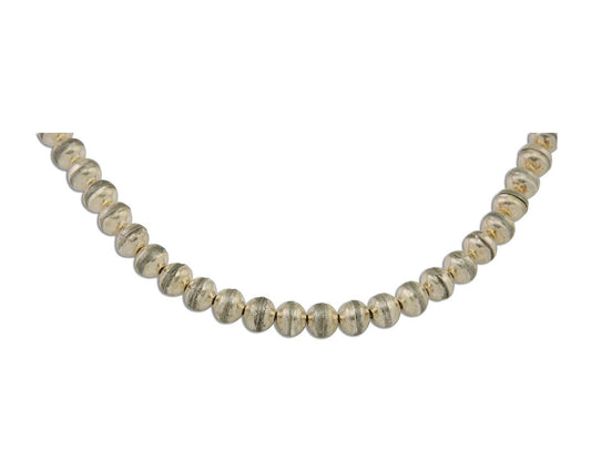 Navajo Bead Necklace 925 Silver Turquoise Native American Artist C.80's