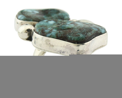 Vintage Navajo Ring 925 Sterling Silver Turquoise Signed David Zachary Size 7.0