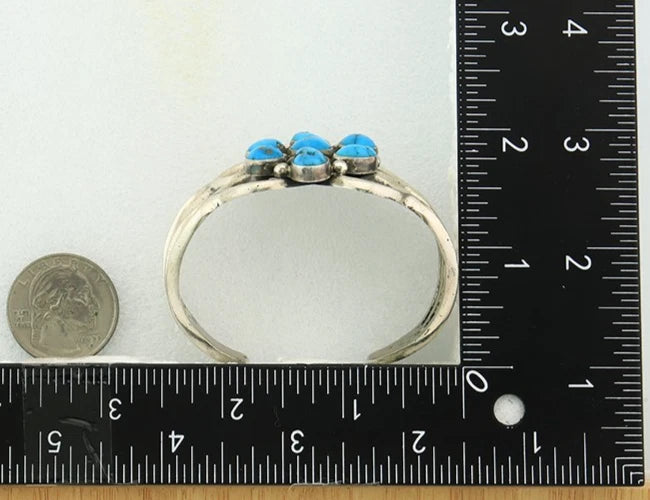 Navajo Bracelet Sterling Silver Turquoise Vintage Artist Signed Mike Platero