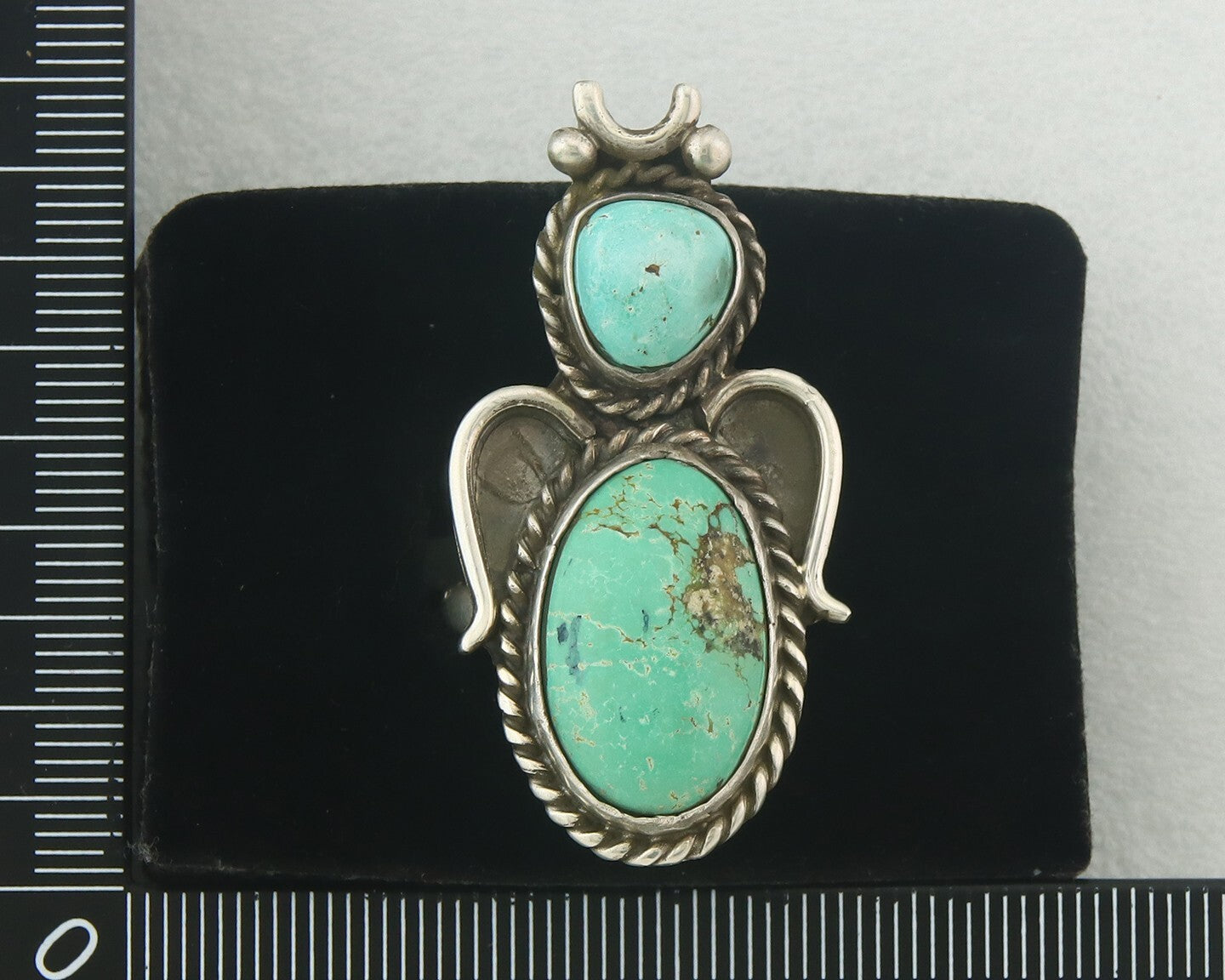 Vintage Navajo Ring 925 Sterling Authentic Turquoise Signed Size 7.0