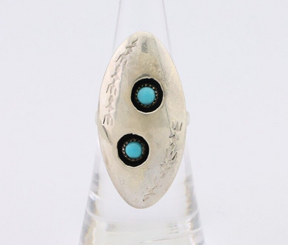 Navajo Ring 925 Silver Natural Blue Turquoise Native American Artist C.80's