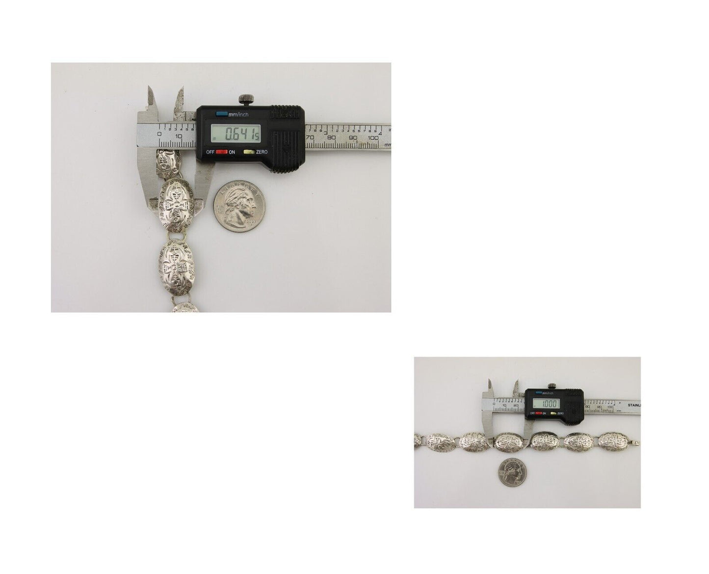 Navajo Hamdmade Concho Bracelet 925 Silver Native Artist Signed C Montoya C.80's