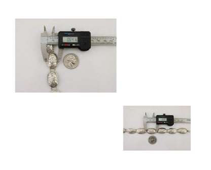 Navajo Hamdmade Concho Bracelet 925 Silver Native Artist Signed C Montoya C.80's