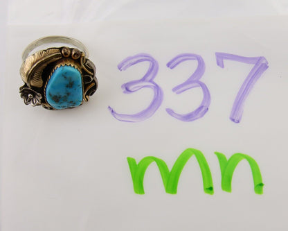 Navajo Ring 925 Silver Blue Turquoise Artist Signed S A Arviso C.80's