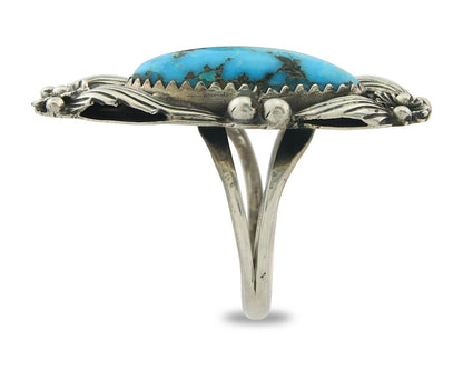 Traditional Navajo Ring Sterling Silver Authentic Turquoise Handmade Size 6.5