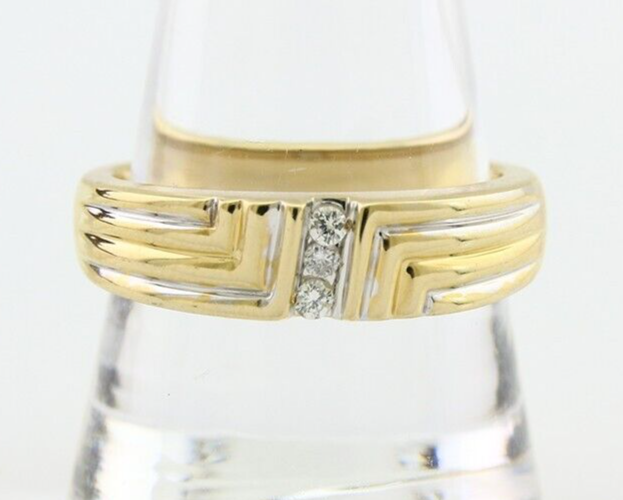 Men 6.0 mm Wide Natural Mined Diamond Band 14k Solid Gold