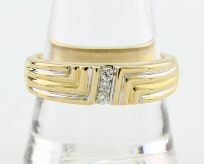 Men 6.0 mm Wide Natural Mined Diamond Band 14k Solid Gold