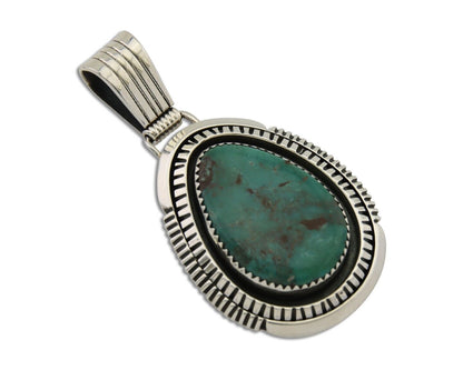 Navajo Pendant 925 Silver Natural Turquoise Artist Signed Lidia Begay C.80's
