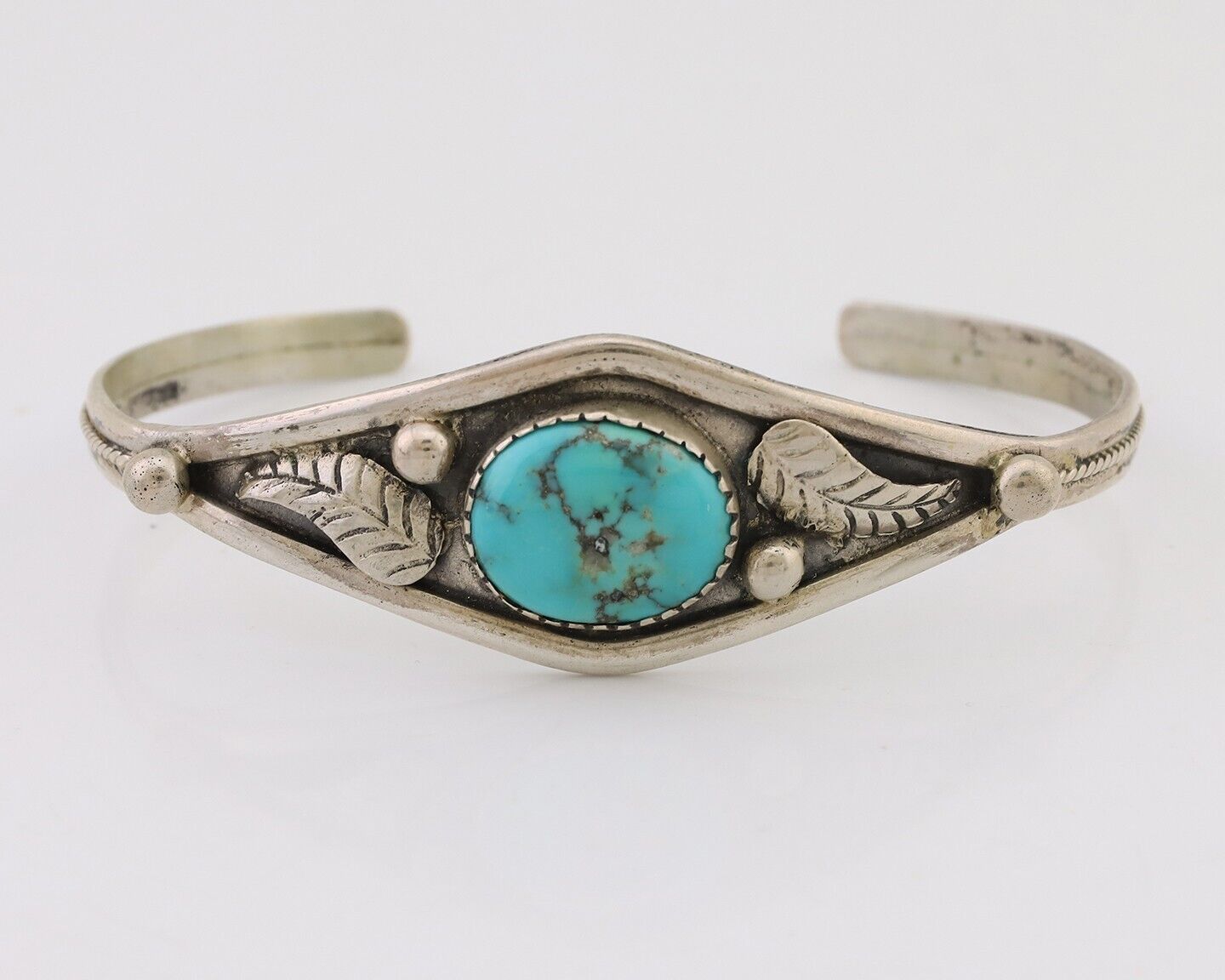 Navajo Handmade Bracelet 925 Silver Arizona Turquoise Native American C.80's