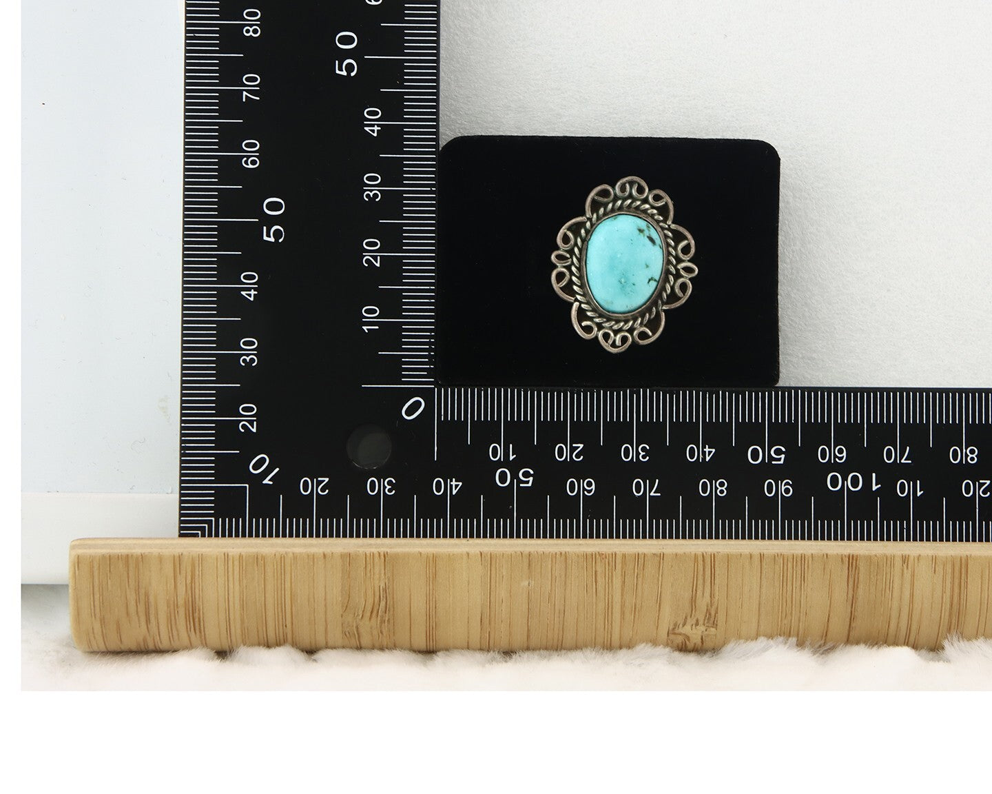 Vintage Navajo Ring 925 Sterling Silver Turquoise Signed W Size 6.0