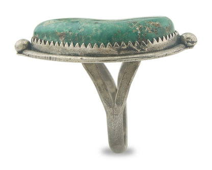 Vintage Navajo Ring 925 Sterling Authentic Turquoise Artist Signed TS Size 7.25