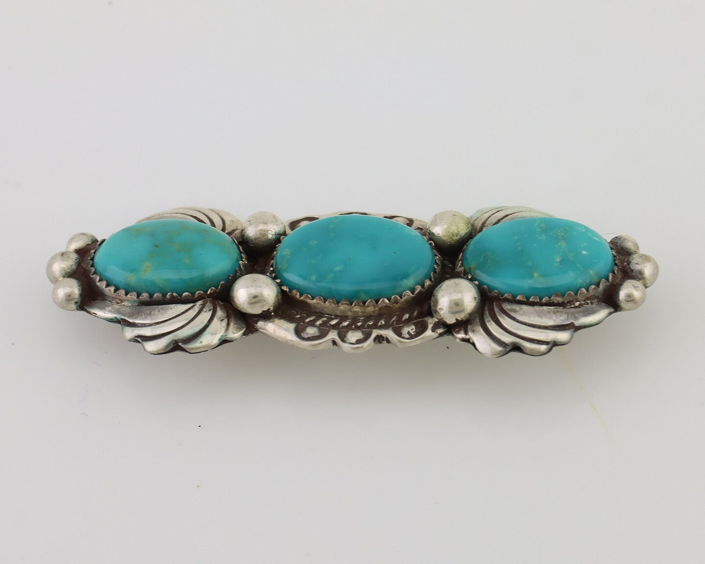 Navajo Pin Pendant 925 Silver Natural Turquoise Signed Billy Eagle C.80's