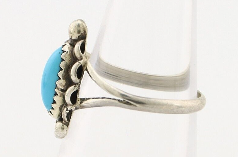 Navajo Ring 925 Silver Turquoise Artist Signed SkyStone Creations C.80's