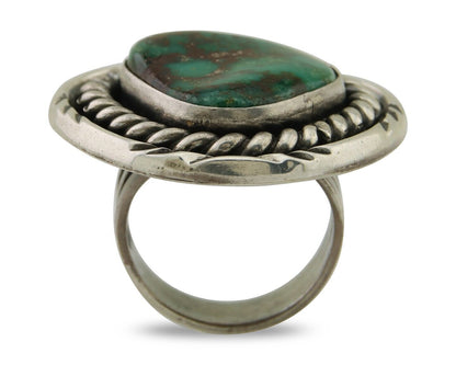 Navajo Ring 925 Silver Gem Grade Turquoise Native American Artist C.80's