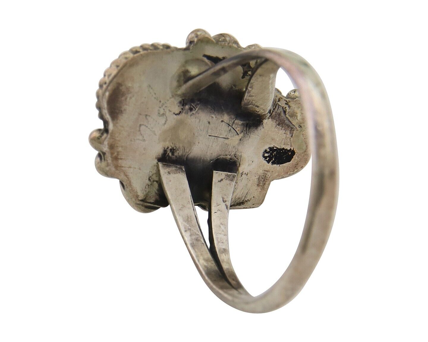 Navajo Ring 925 Silver Turquoise & Coral Native American Artist C.80's