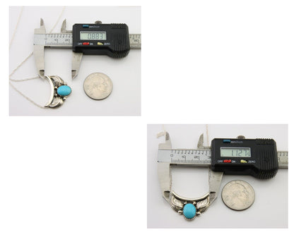 Navajo Turquoise Necklace 925 Silver Signed Eugene Belone C.80's