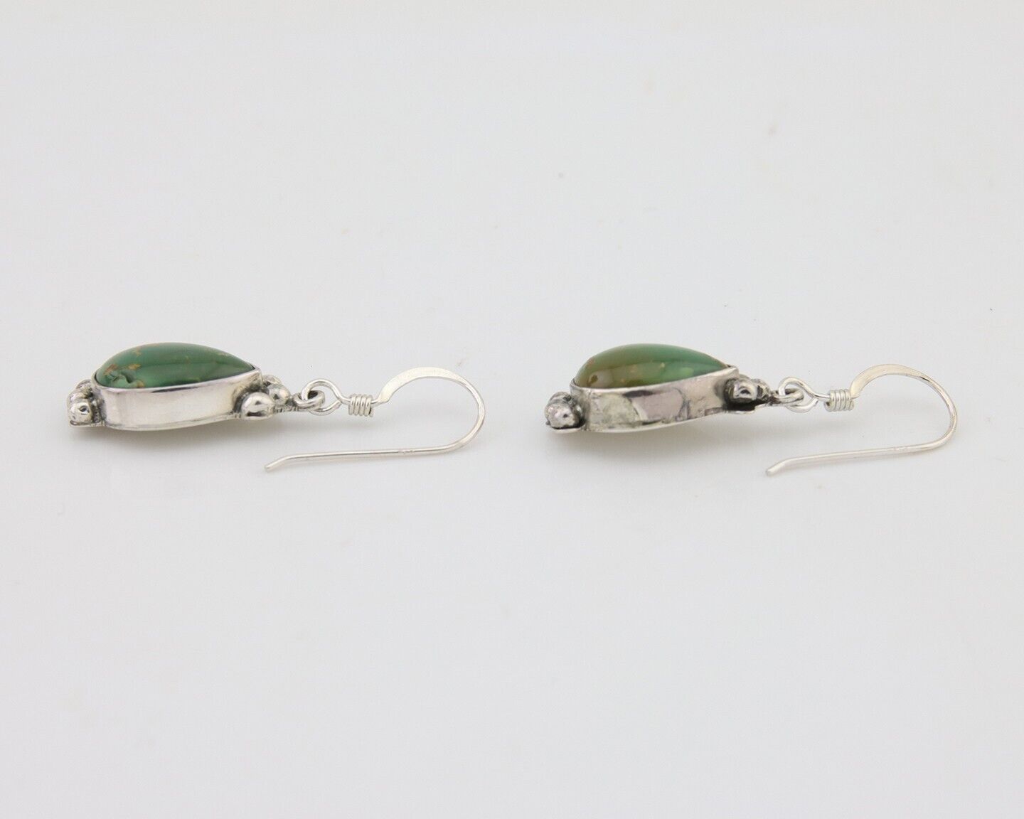 Navajo Dangle Earrings 925 Silver Natural Turquoise Native American Artist C80s