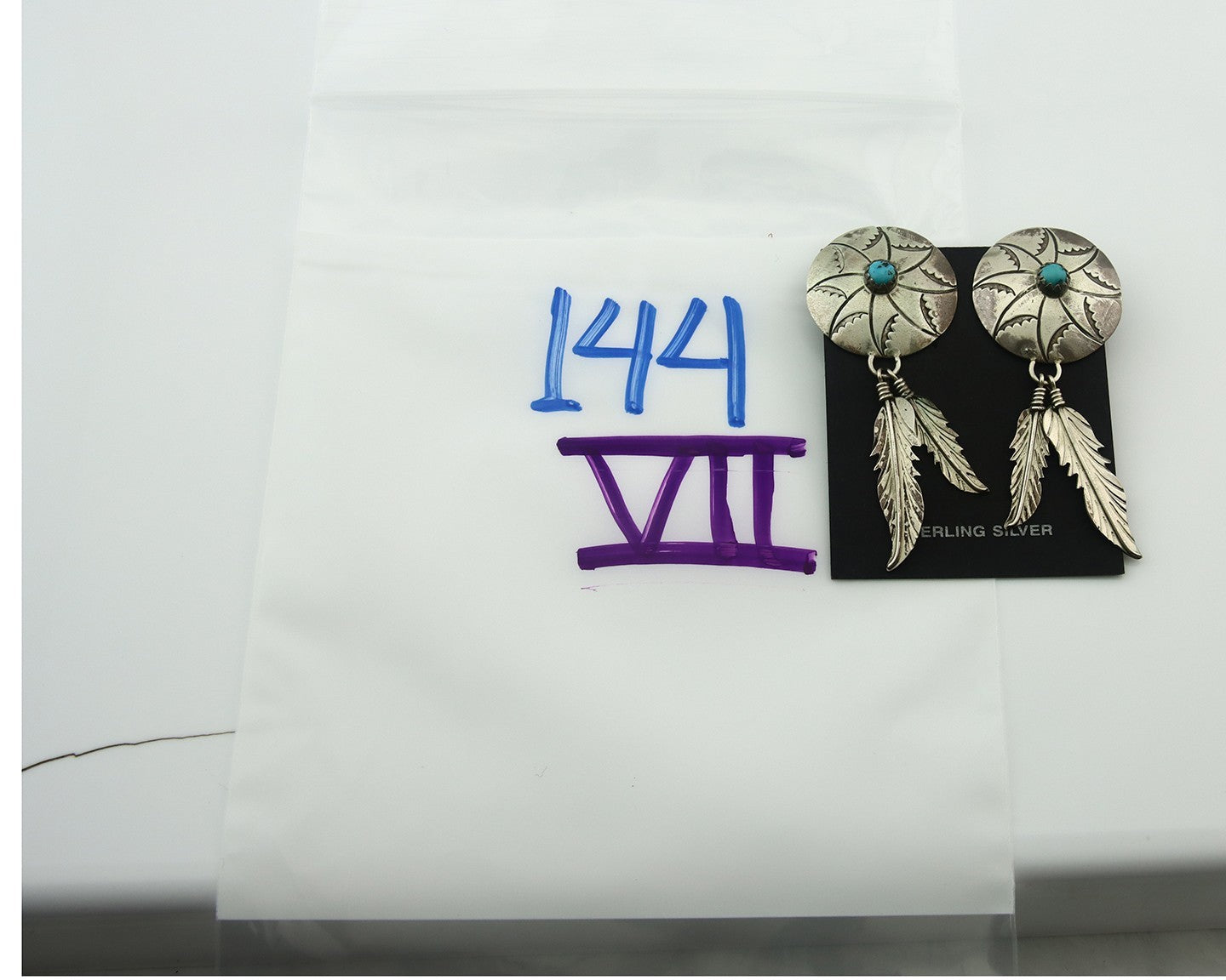 Navajo Earrings Sterling Silver Turquoise Vintage Dangle Signed Ramone