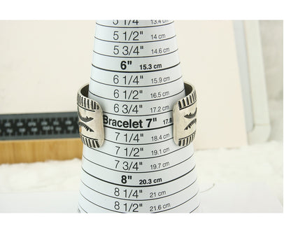 Navajo Bracelet 925 Silver Handmade Cuff 30mm Wide Artist Signed Emerson C.80's