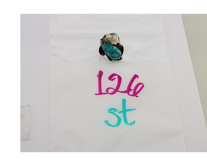 Navajo Ring 925 Sterling Silver Natural Turquoise Native American Artist C.80's