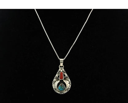 Navajo Necklace Sterling Authentic Gemstone Traditional Signed Teepee