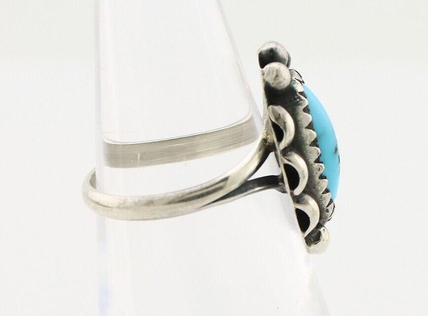 Navajo Ring 925 Silver Turquoise Artist Signed SkyStone Creations C.80's