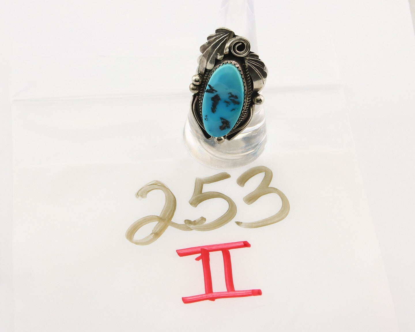 Navajo Ring 925 Sterling Turquoise Artist Justin Morris C.80's Size 8.0