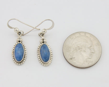 Navajo Dangle Earrings 925 Silver Natural Denim Lapis Signed Melissa Yazzie C80s