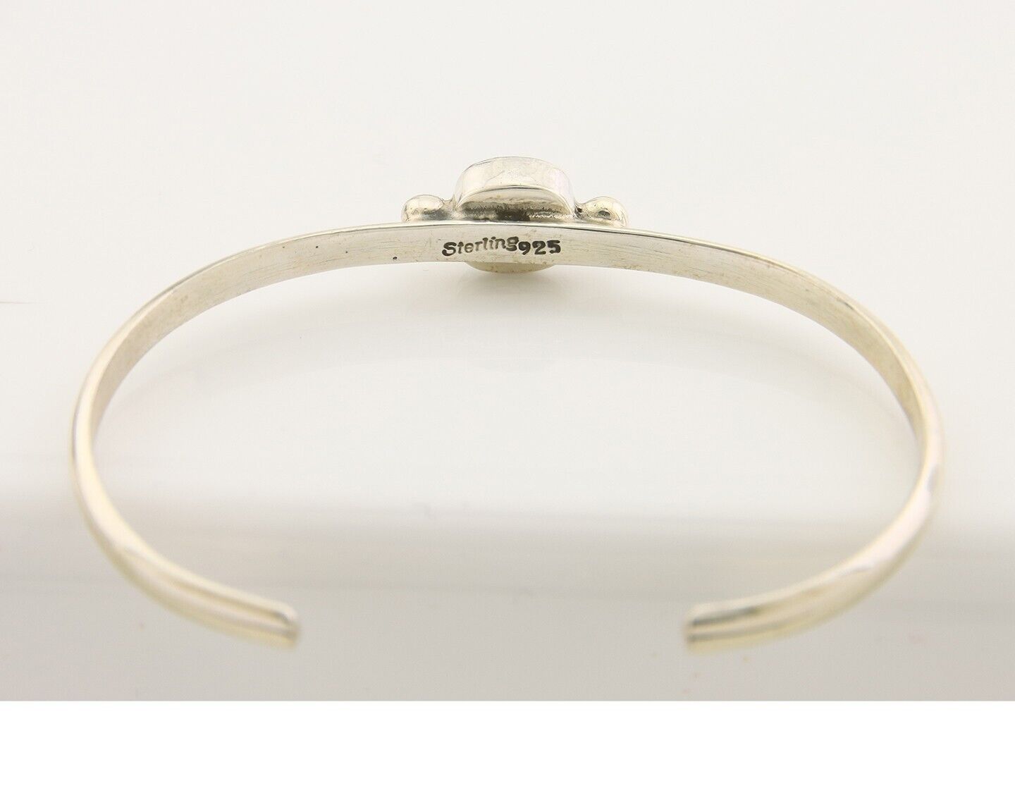 Navajo Bracelet .925 Silver Natural Red Coral Cuff Native American Artist C.80's