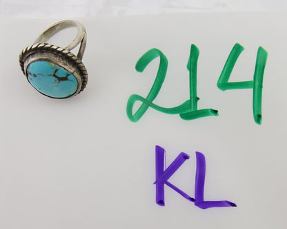 Navajo Handmade Ring 925 Silver Natural Turquoise Native Artist C.80's