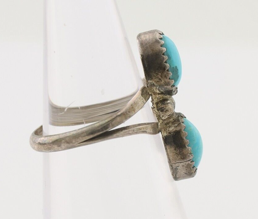 Navajo Ring 925 Silver Natural Turquoise Native American Artist C.80's