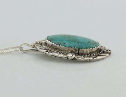 Navajo Necklace 925 Silver Natural Kingman Turquoise Native American C.80's