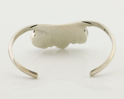 Navajo Bracelet 925 Silver Morenci Turquoise Artist Signed Frank Sandoval C.80's