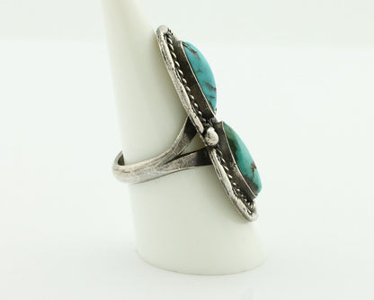 Navajo Ring 925 Silver Blue Turquoise Artist Signed P C.80's