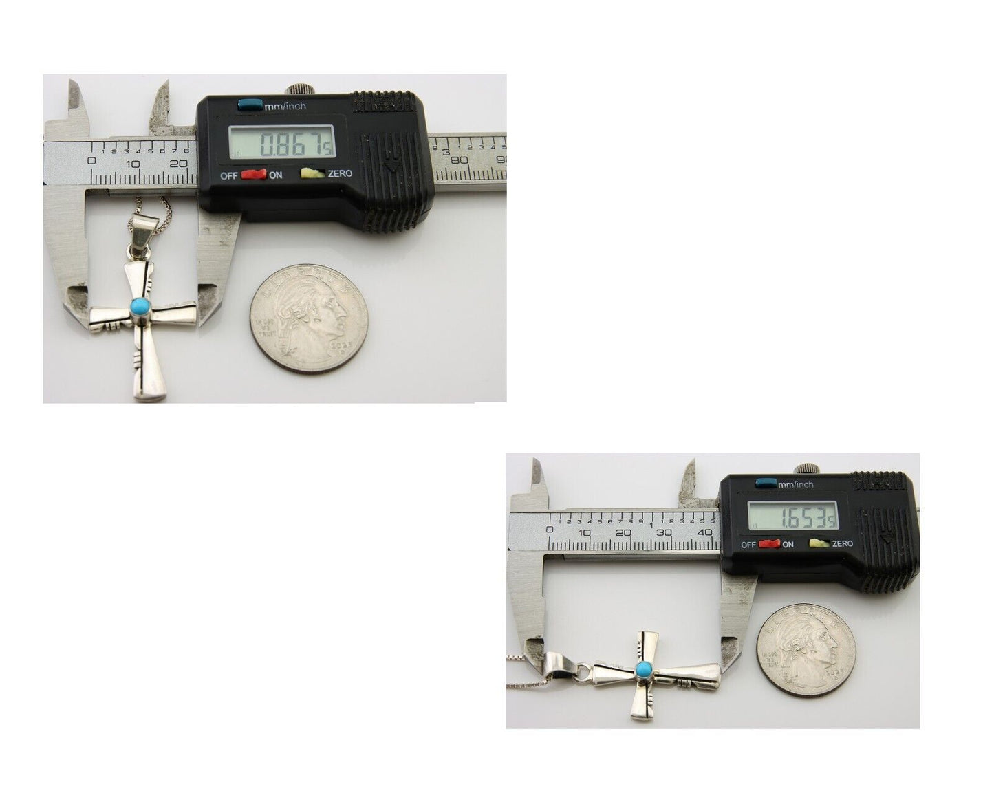 Navajo Necklace 925 Silver Natural Turquoise Native Artist Signed C.80's