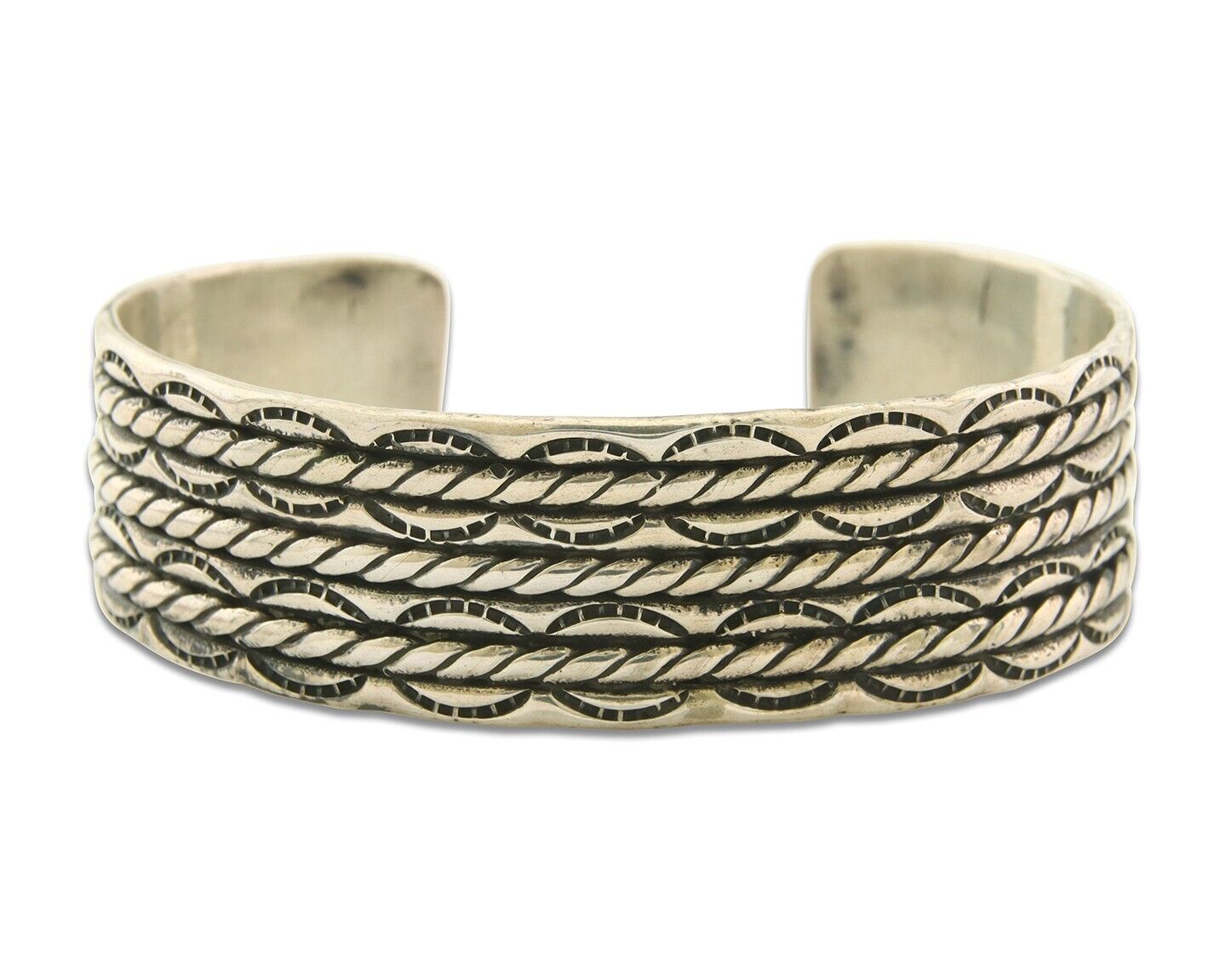 Men's Navajo Bracelet 925 Silver Artist Signed C Montoya Cuff C.80's