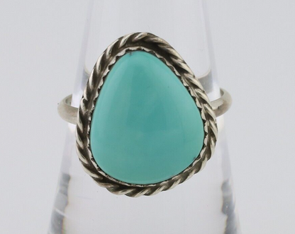 Navajo Ring 925 Silver Natural Turquoise Native American Artist C.80's