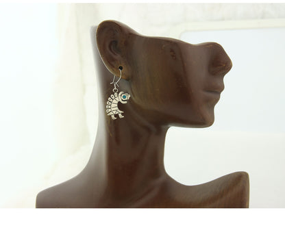 Navajo Dangle Earrings Sterling Silver Turquoise Vintage Handmade Dancer