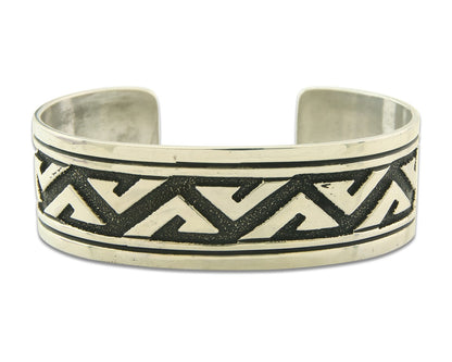 Navajo Bracelet 925 Silver Artist Signed Thomas Singer Cuff C.80's