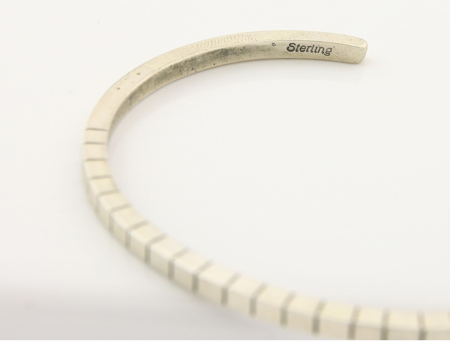 Navajo Bracelet 925 Silver Hand Stamped Signed M.C. ISASIB C.80's