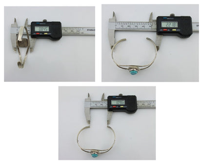 Navajo Bracelet 925 Silver Sleeping Beauty Turquoise Signed Robert Vandover C80s