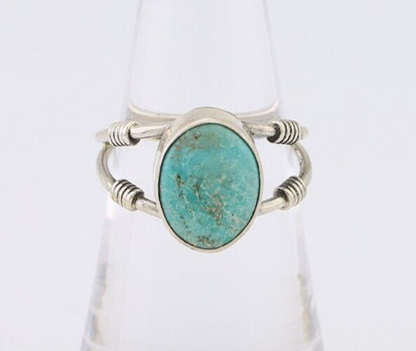 Navajo Ring 925 Silver Natural Blue Turquoise Native American Artist C.80's