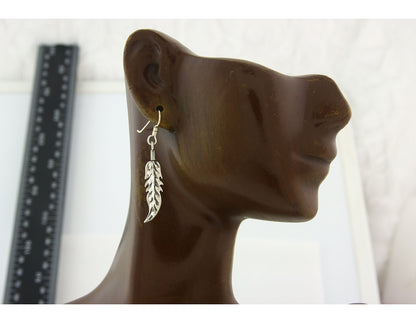 Navajo Feather Earrings Sterling Silver Dangle Vintage Authentic Signed Masha